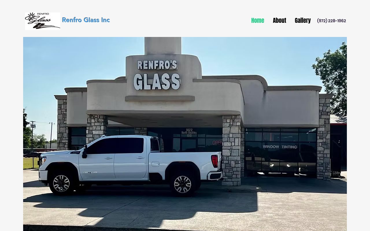 Homepage of Renfro Glass Inc's website
