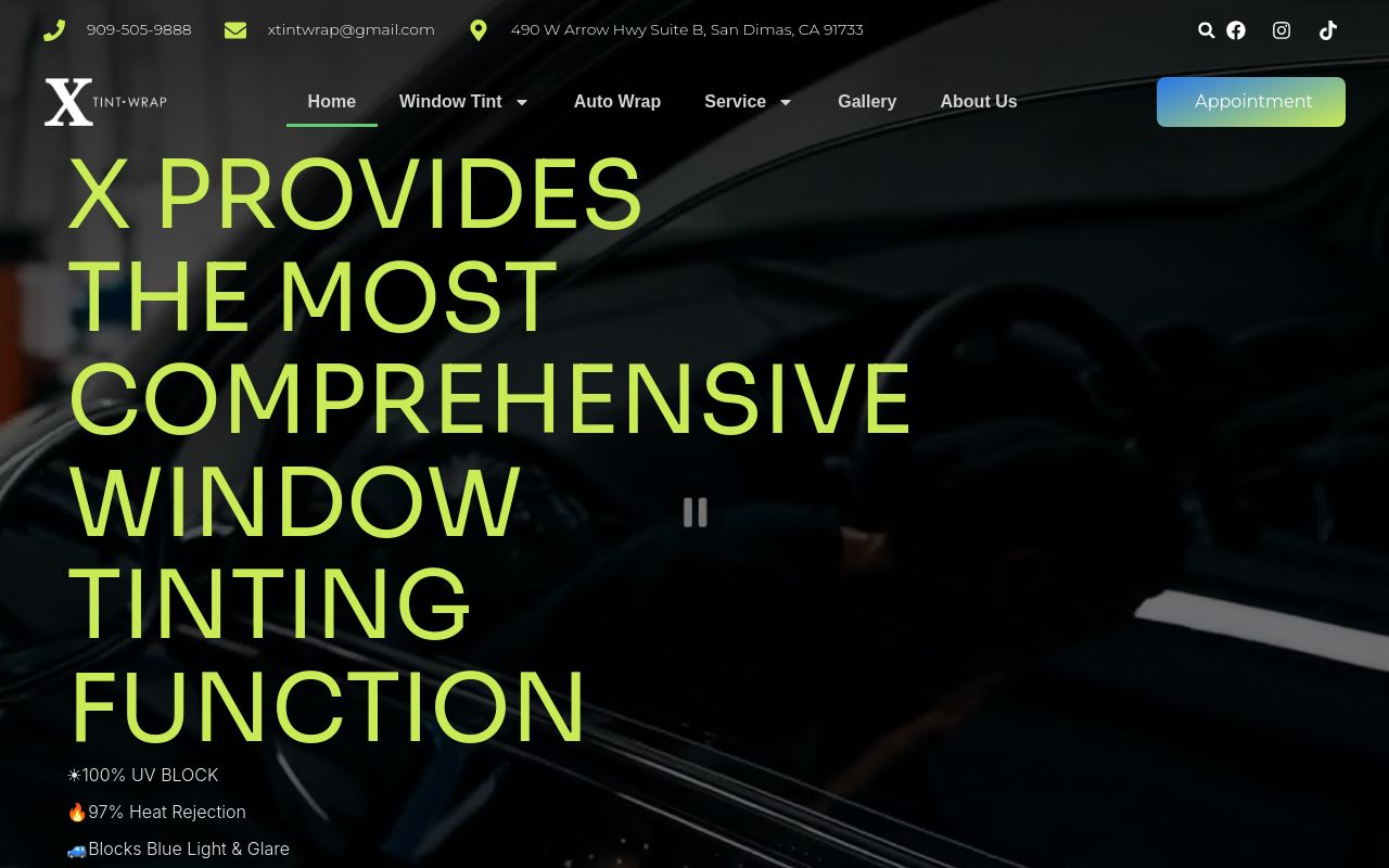 Homepage of Xtintwrap 车窗贴膜's website