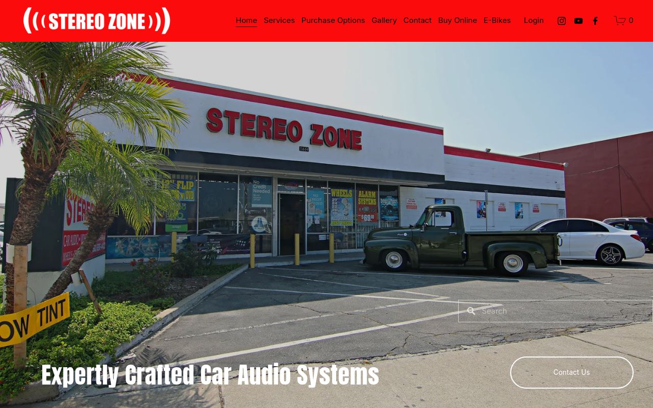 Homepage of Stereo Zone's website