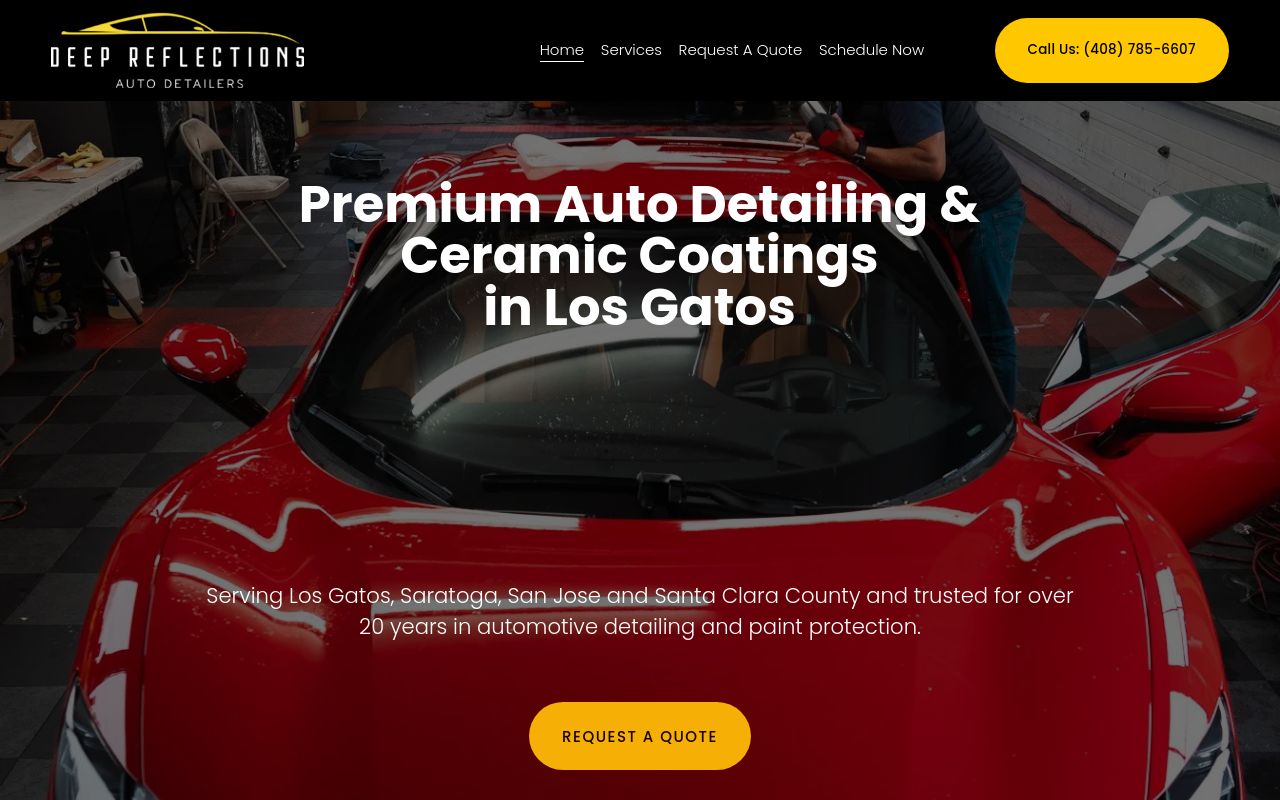 Homepage of Deep Reflections Auto Detailers's website