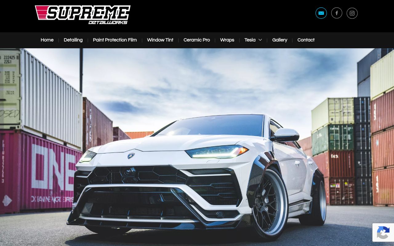 Homepage of Supreme Detailworks's website