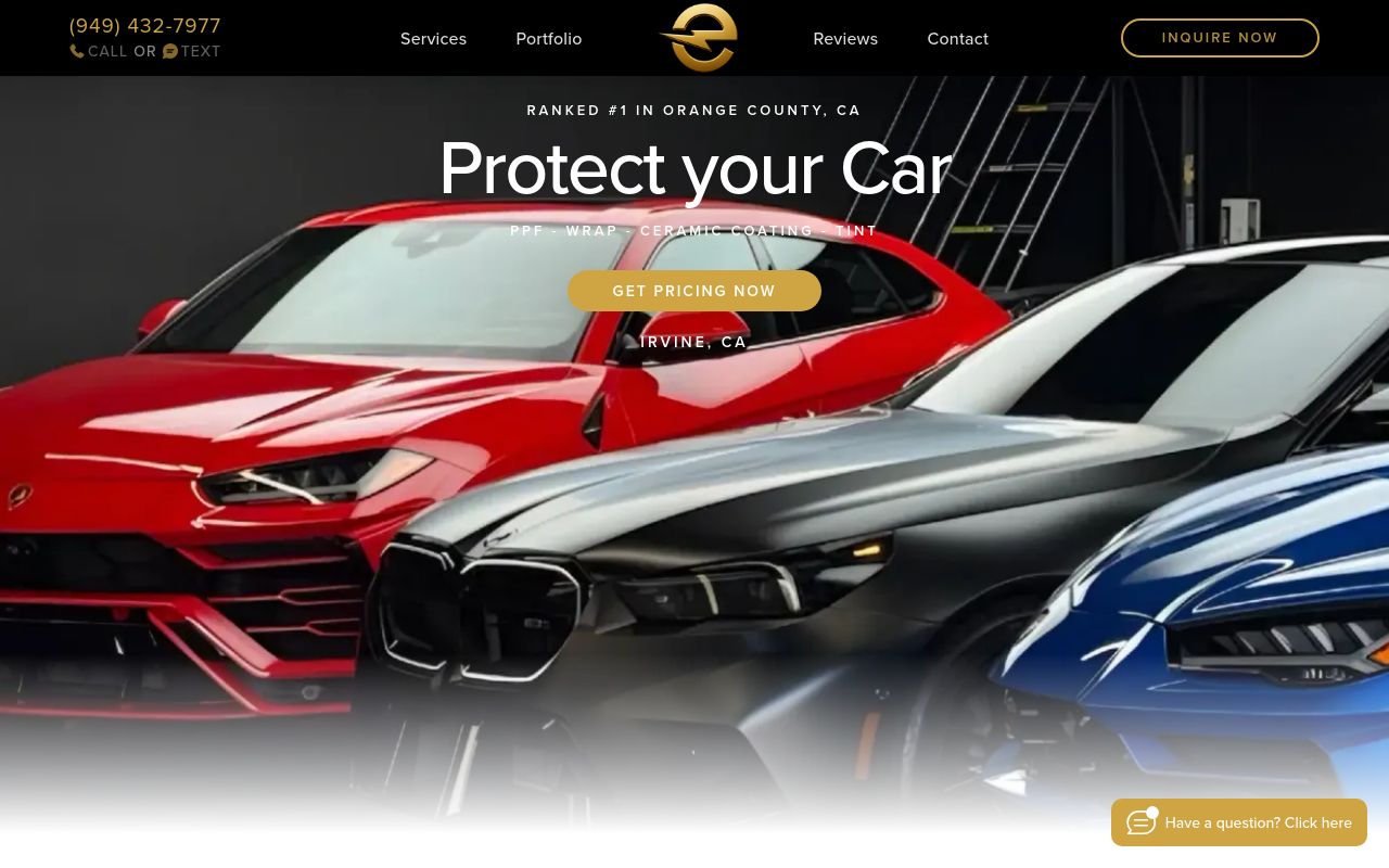 Homepage of Electric Auto Films's website