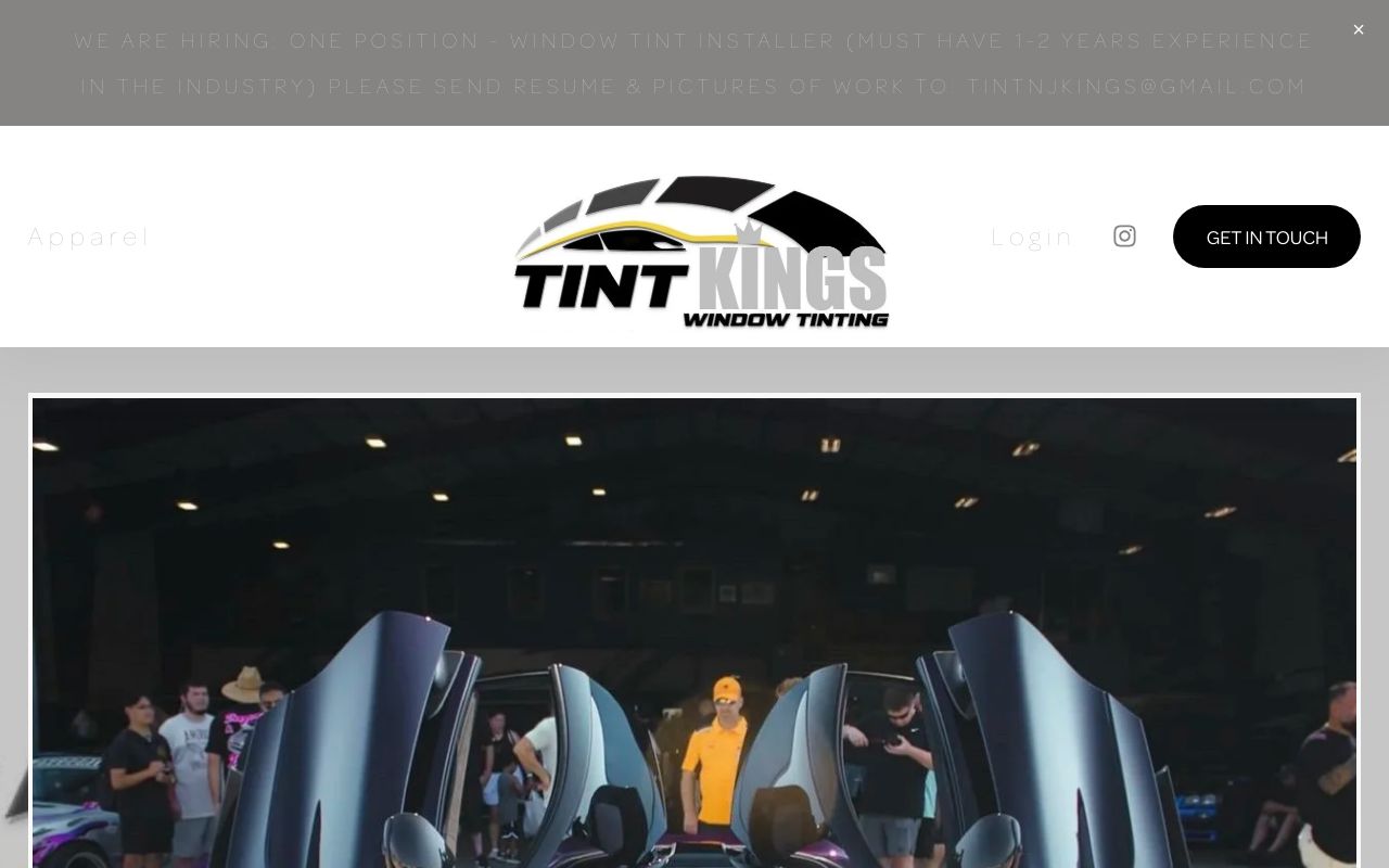 Homepage of Tint Kings LLC's website