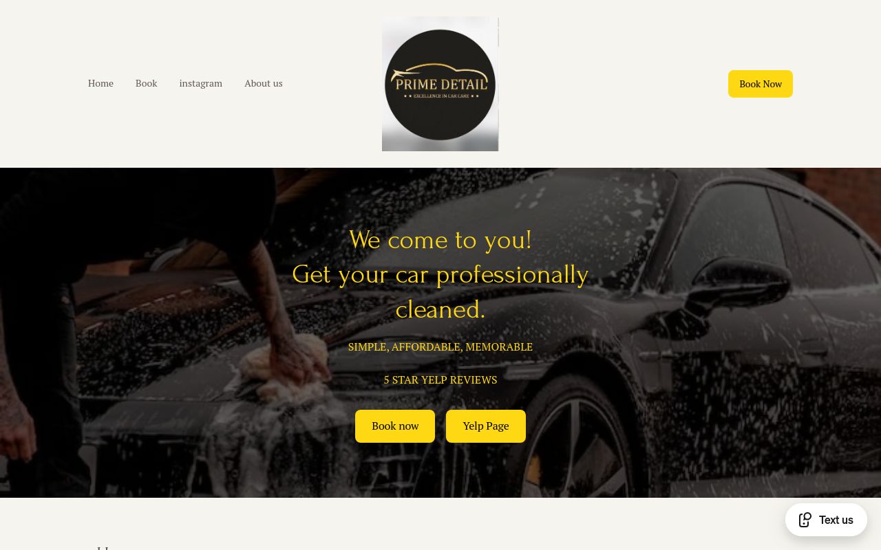 Homepage of Prime Detail (PPF/vinyl wrap and tinting)'s website