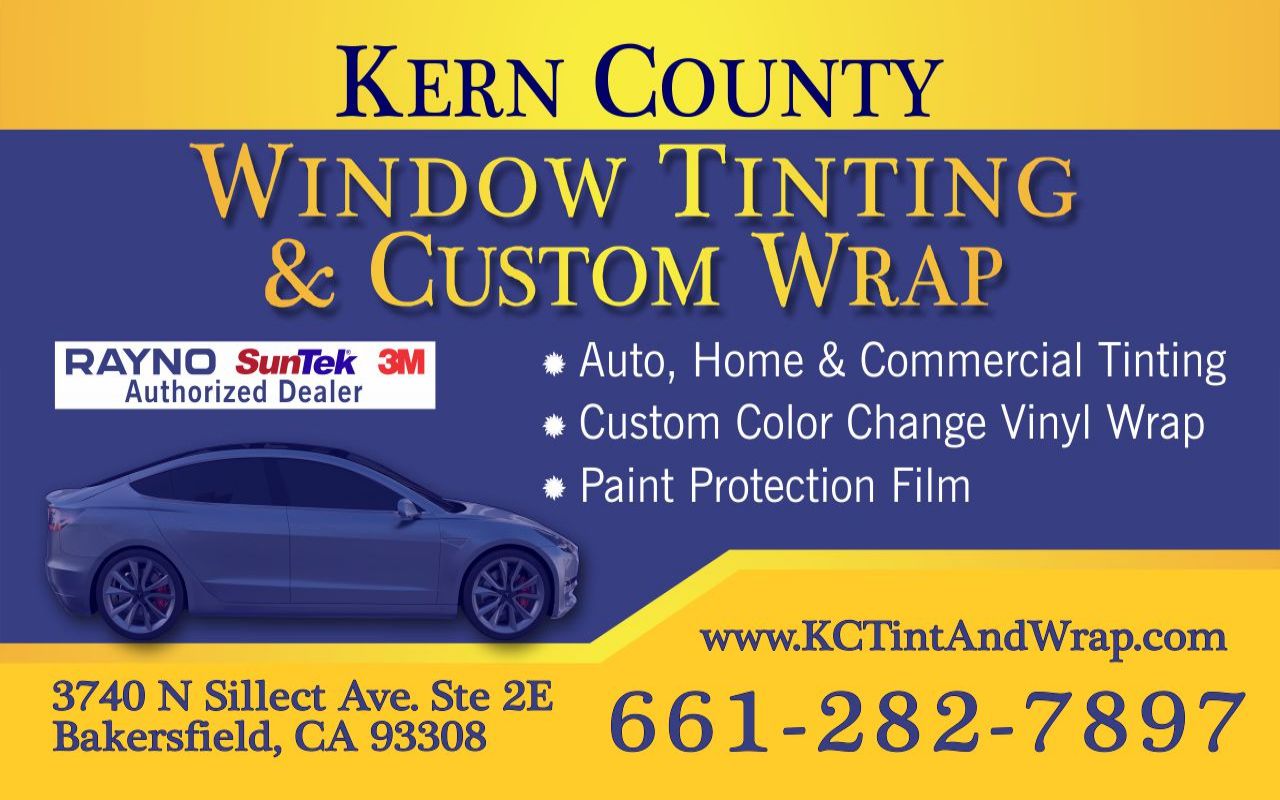 Homepage of Kern County Window Tinting & Custom Wrap's website