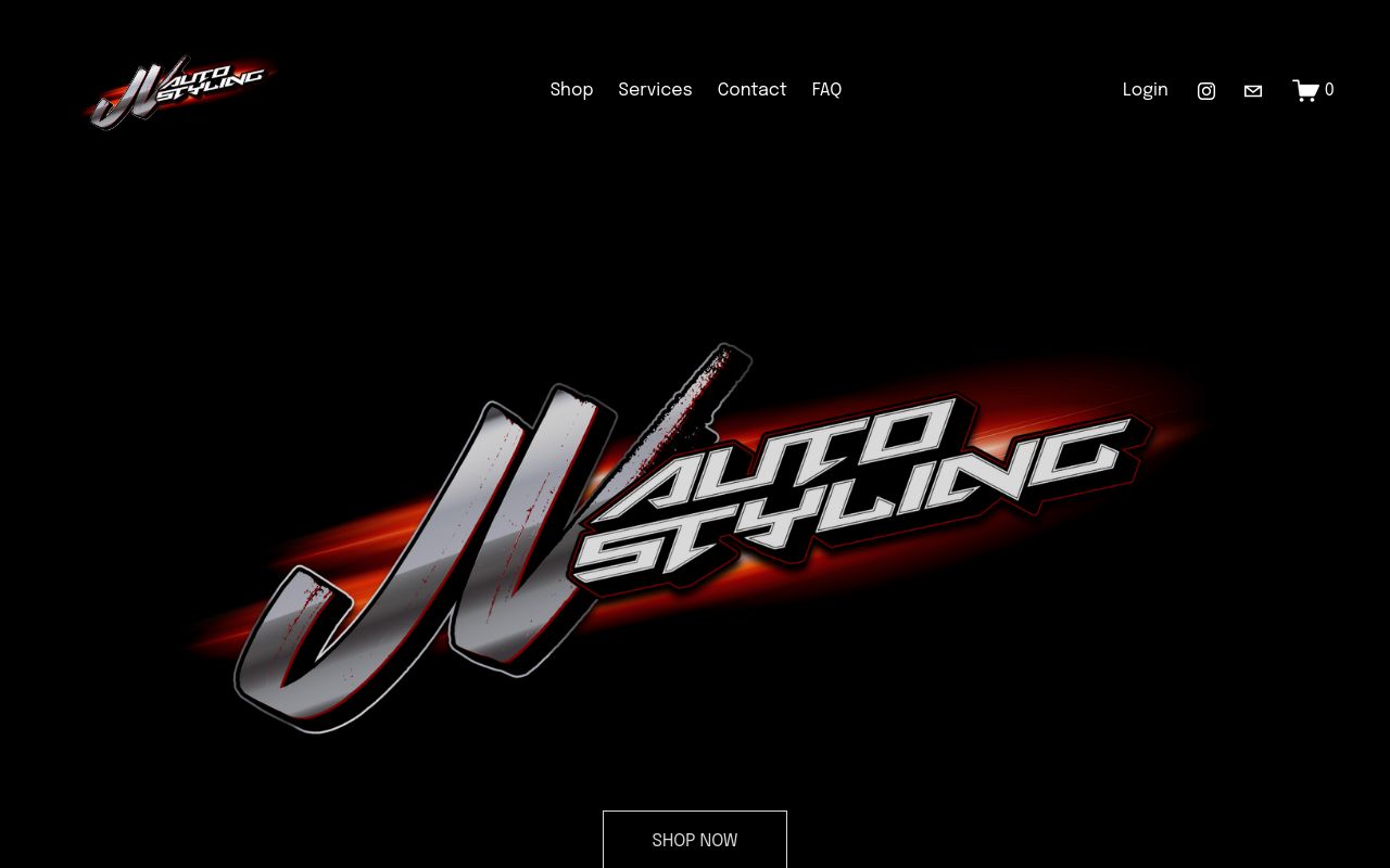 Homepage of JV Auto Styling's website