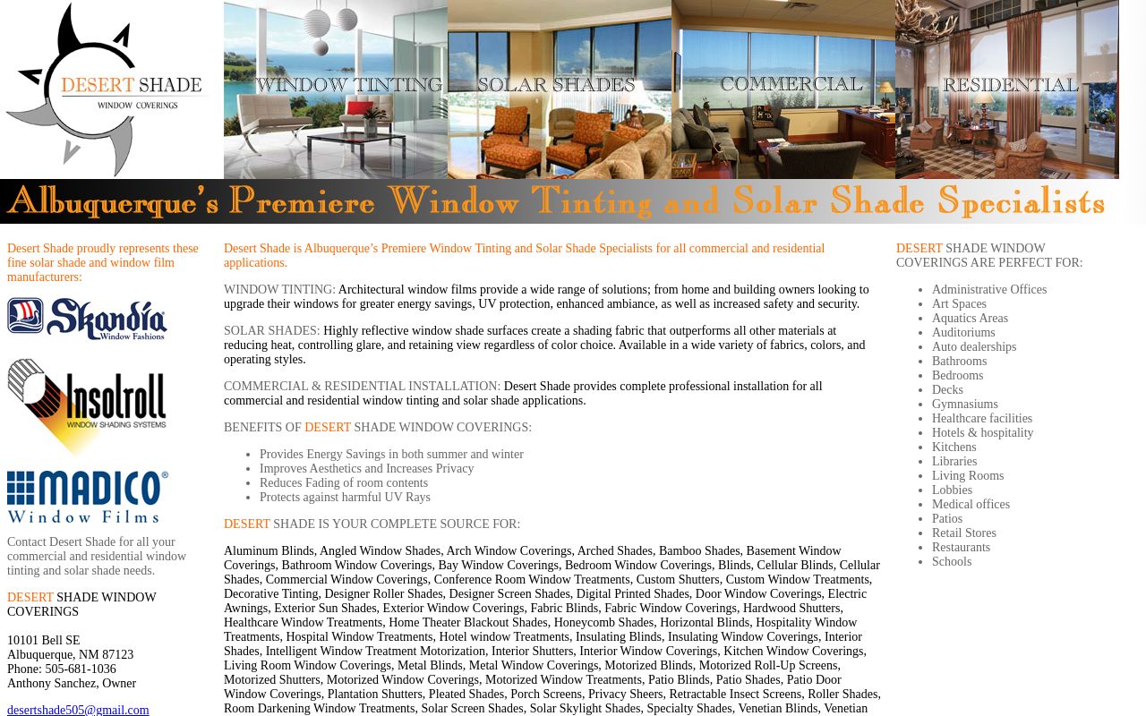 Homepage of Desert Shade Tint & Shades's website
