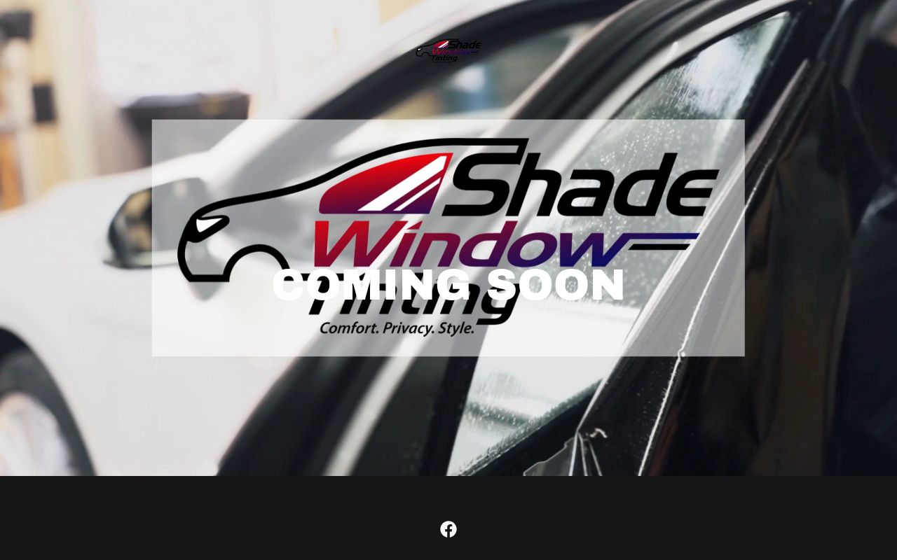 Homepage of Shade Window Tinting's website