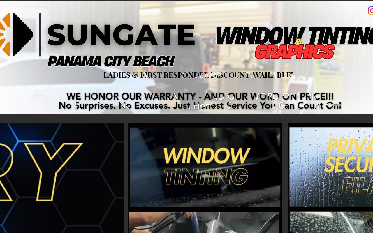 Homepage of SUNGATE Tinting & Graphics's website
