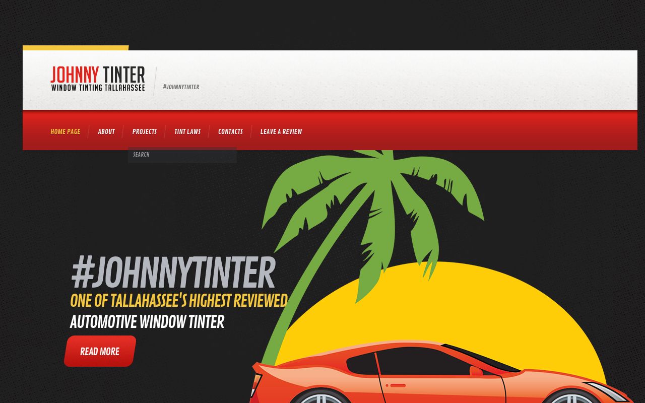 Homepage of Window Tinting Tallahassee's website