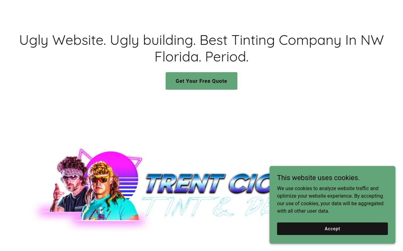 Homepage of Trent Ciccone Tint & Detail's website