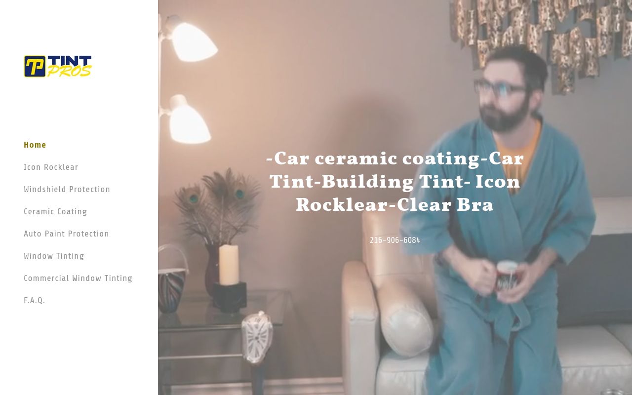 Homepage of Tint Pros's website