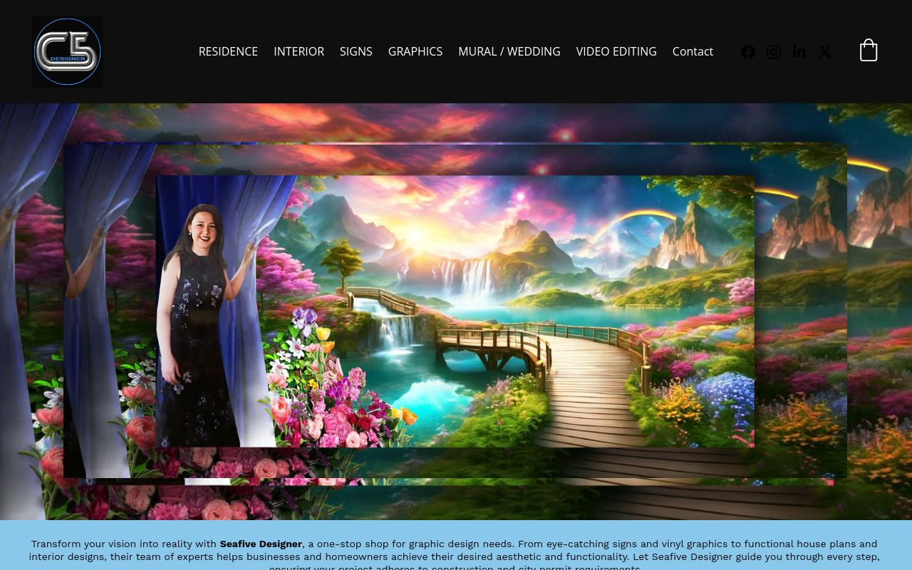 Homepage of Seafive Designer's website