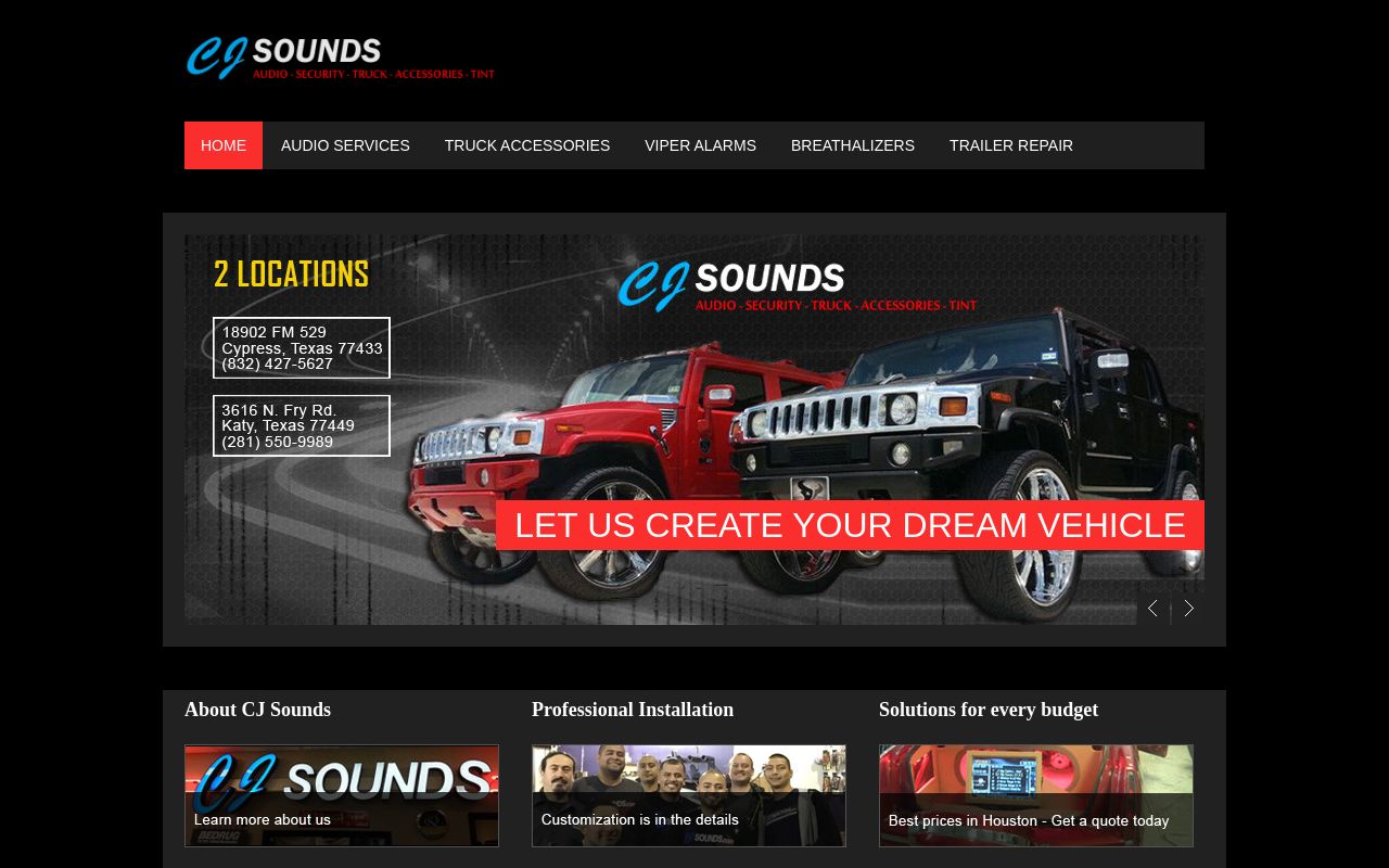 Homepage of CJ SOUNDS's website