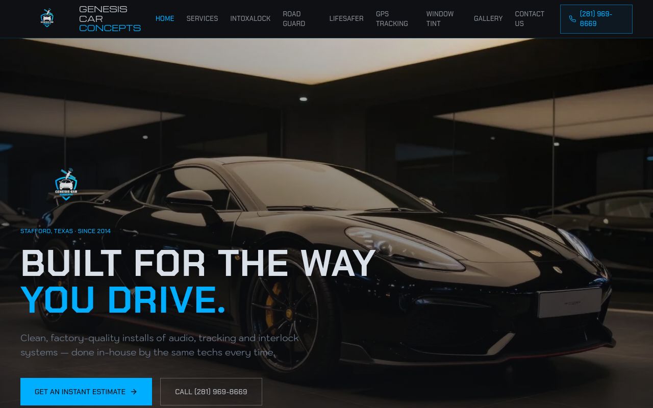 Homepage of Genesis Car Concepts's website