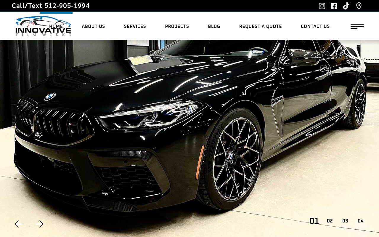 Homepage of Innovative Filmwerks's website