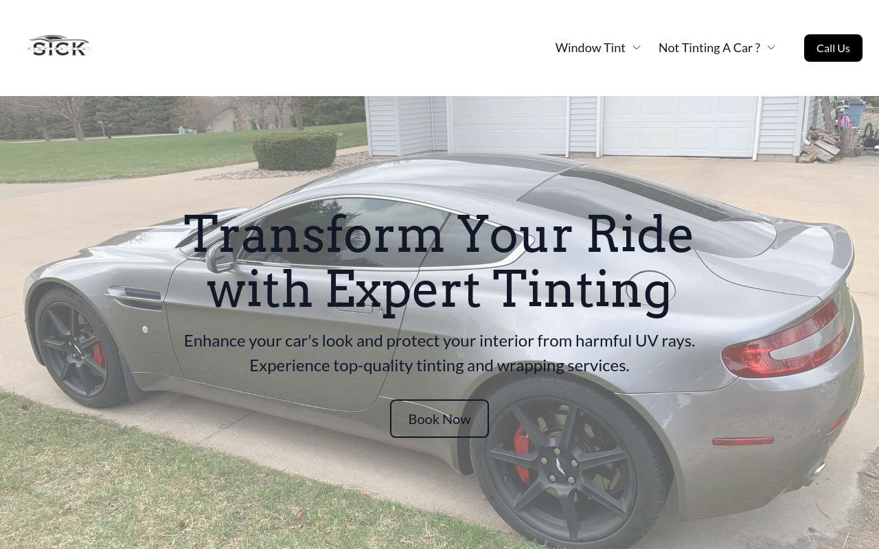 Homepage of Sick Tinting, LLC's website