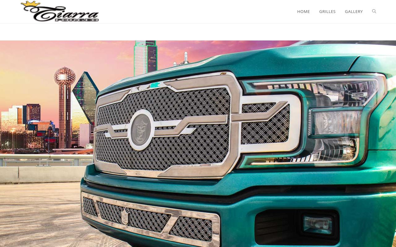 Homepage of Tiarra Luxury Grilles's website