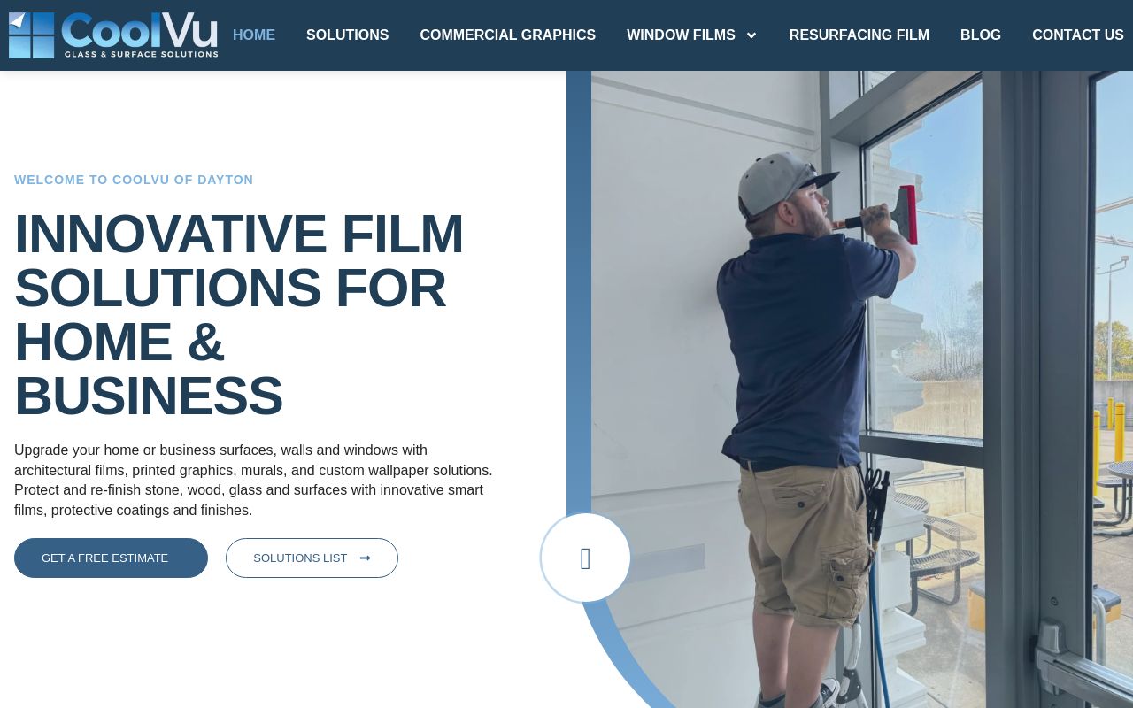 Homepage of CoolVu of Dayton - Commercial & Home Window Tint's website