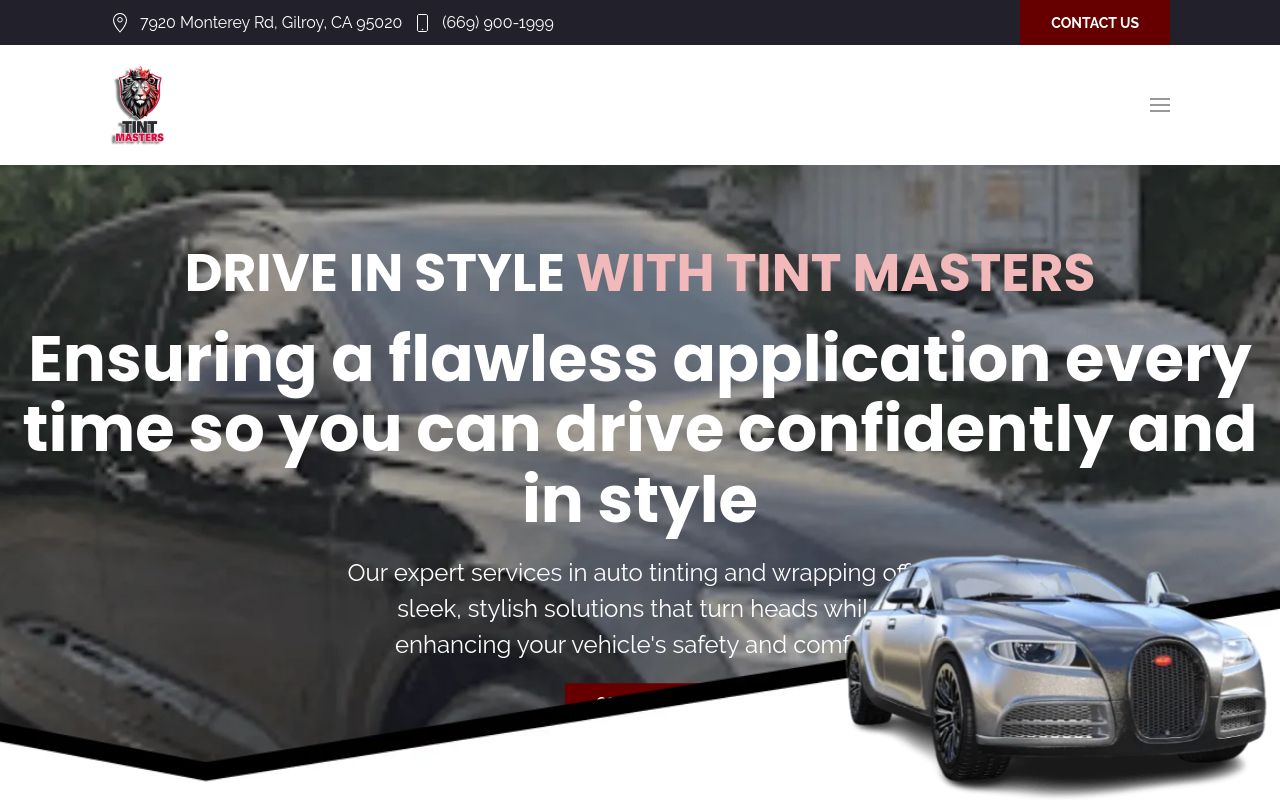 Homepage of Tint Masters's website