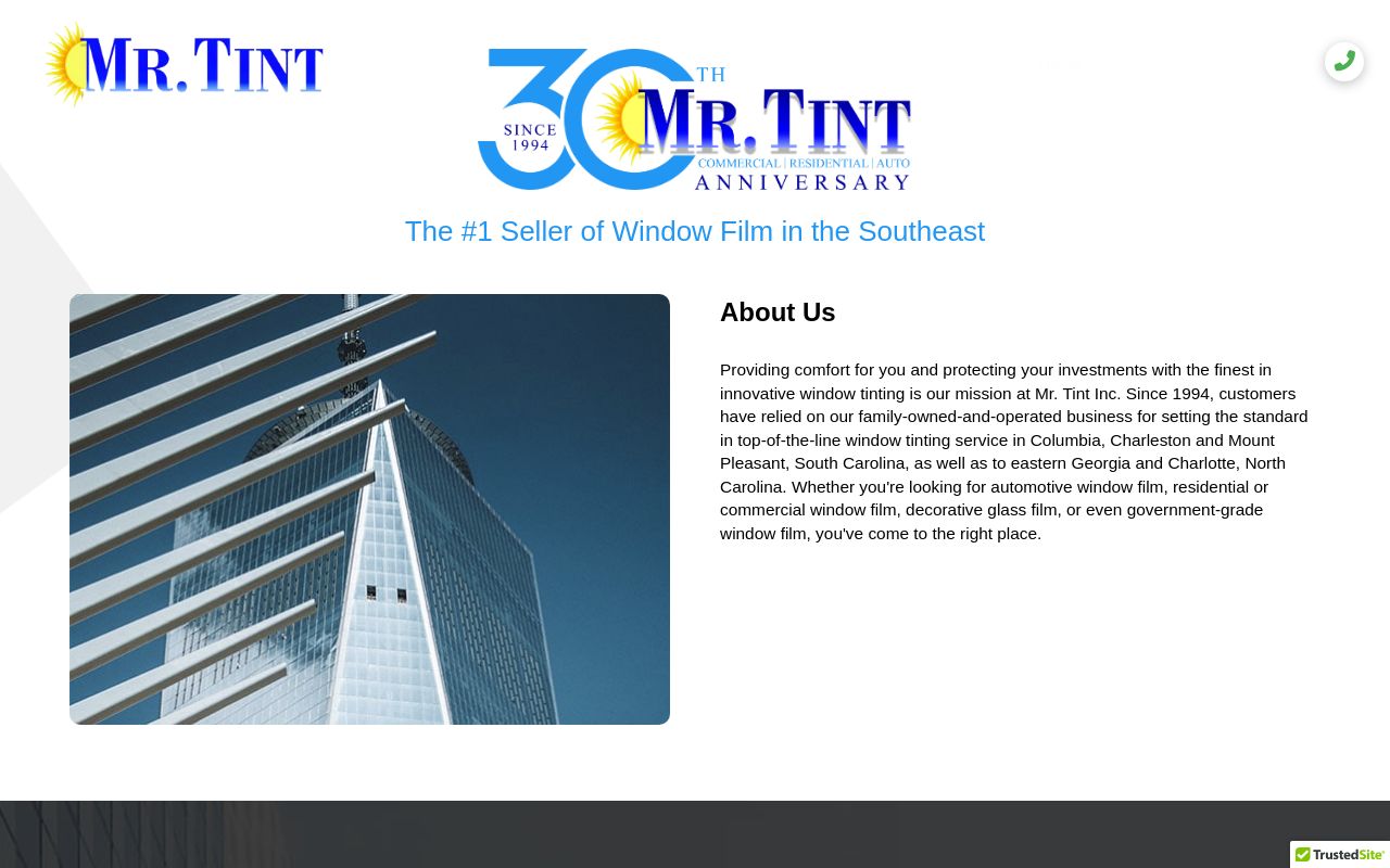 Homepage of Mr Tint - Columbia's website