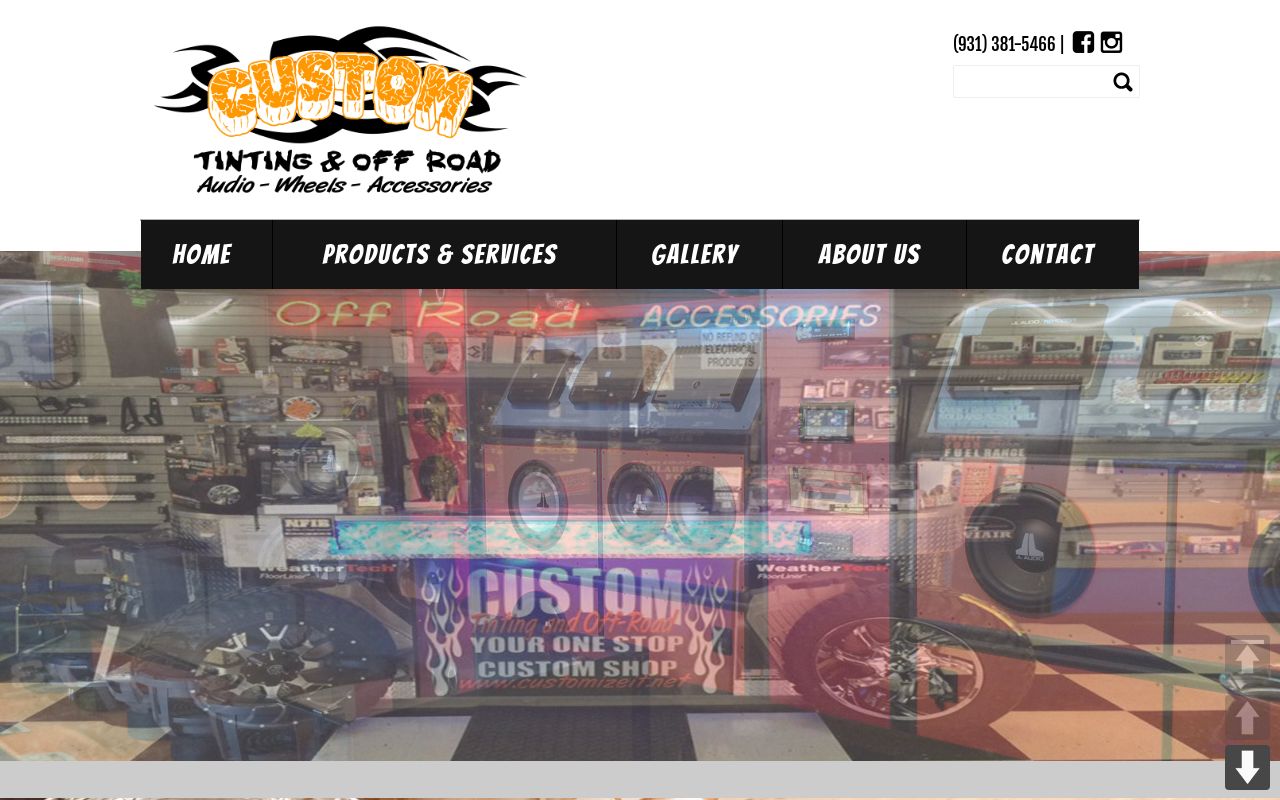 Homepage of Custom Window Tinting-Off Road's website