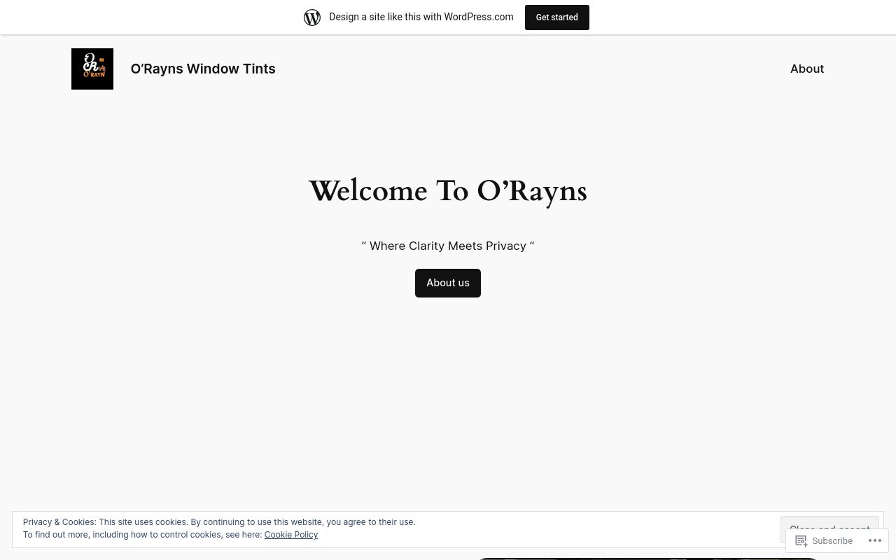 Homepage of ORayns llc's website