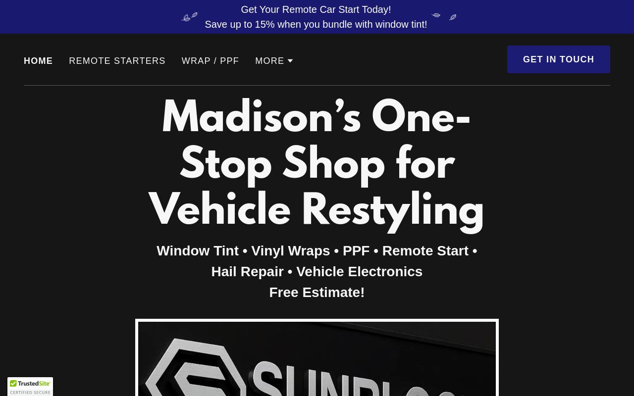 Homepage of CarTronics's website