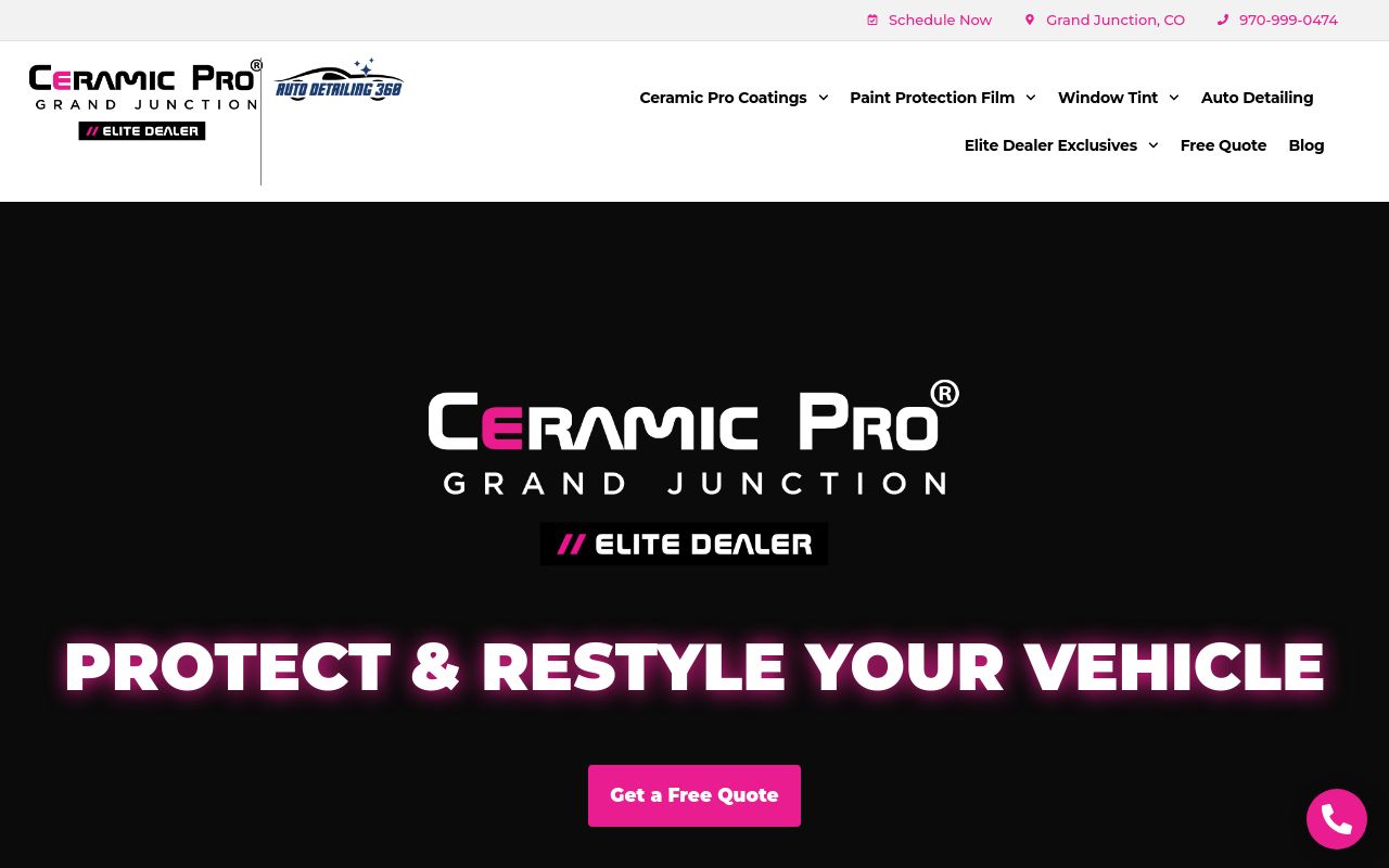 Homepage of Ceramic Pro Grand Junction's website