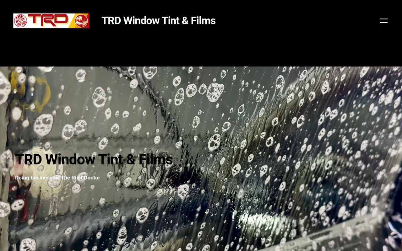 Homepage of TRD Window Tint & Films's website