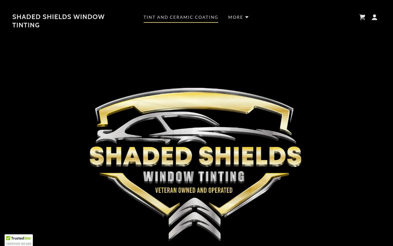 Homepage of Shaded Shields Window Tinting's website