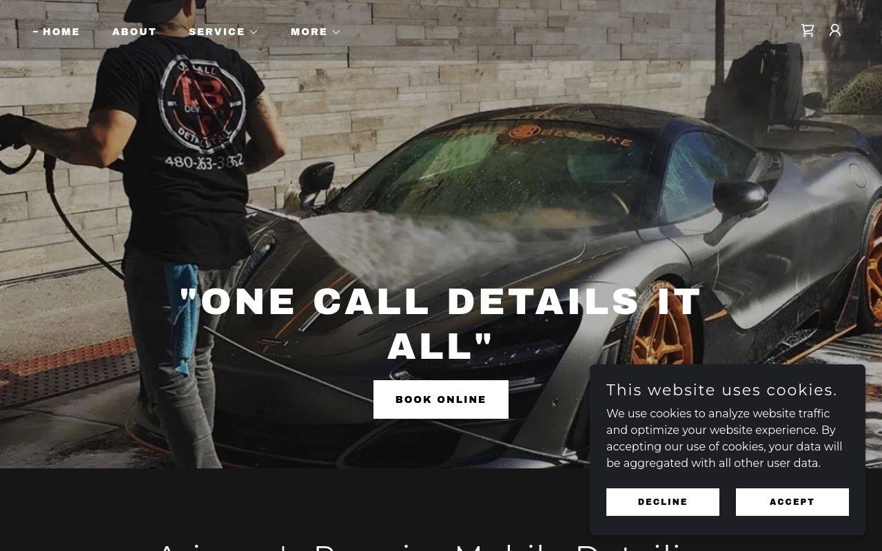 Homepage of Detail Boys LLC's website