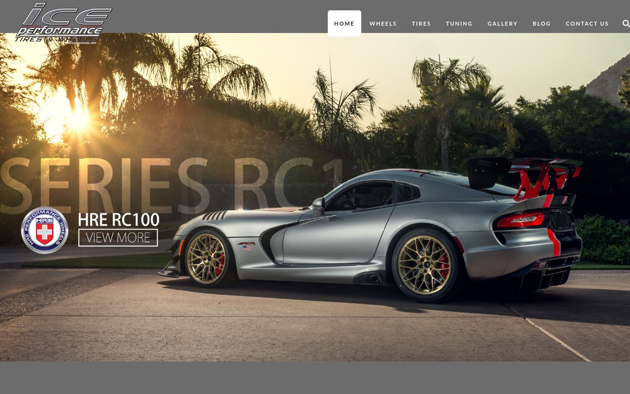 Homepage of ICE Performance Tire & Wheels's website