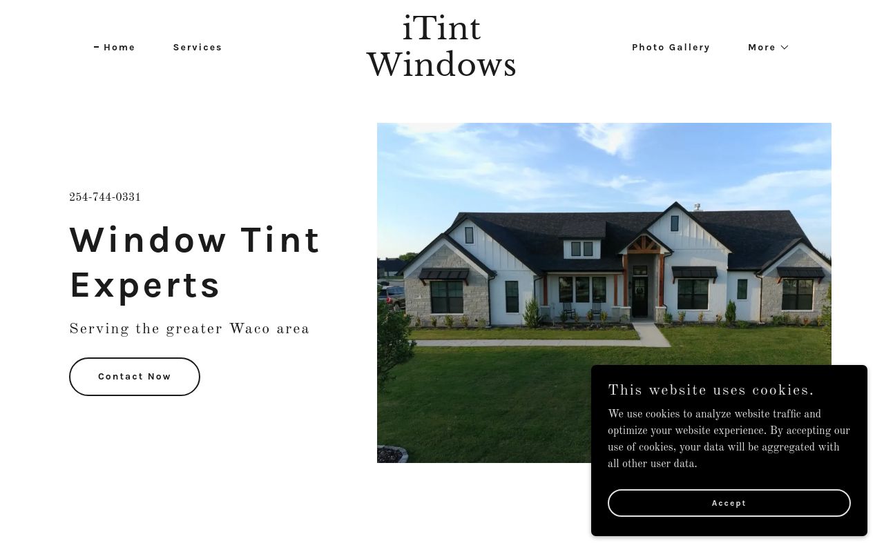 Homepage of iTint Windows's website