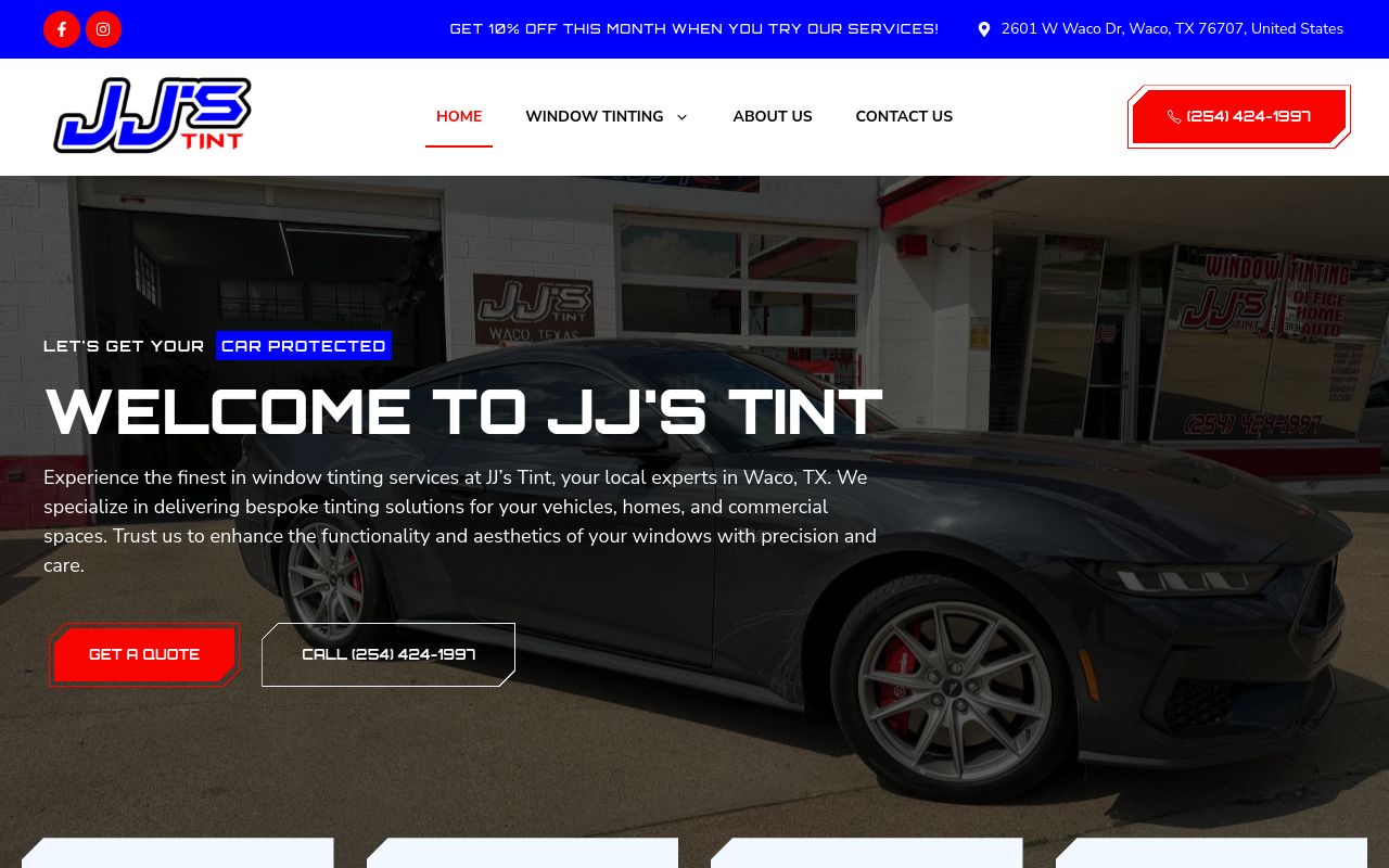 Homepage of JJ’s TINT's website