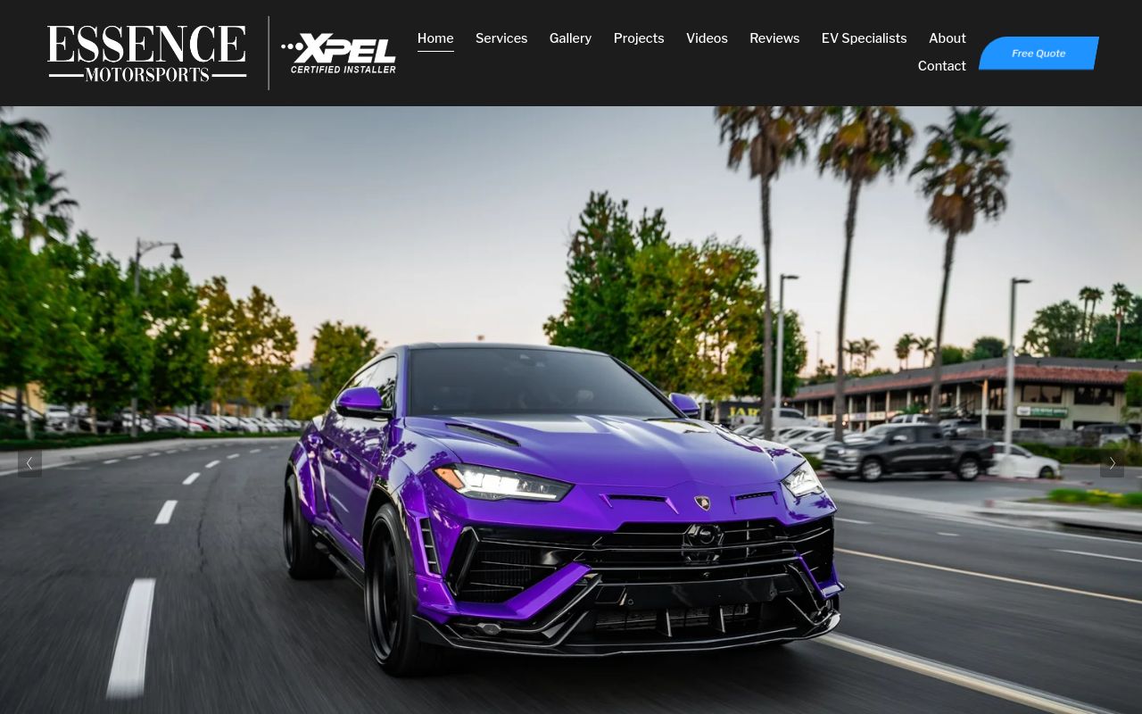 Homepage of Essence Motorsports's website