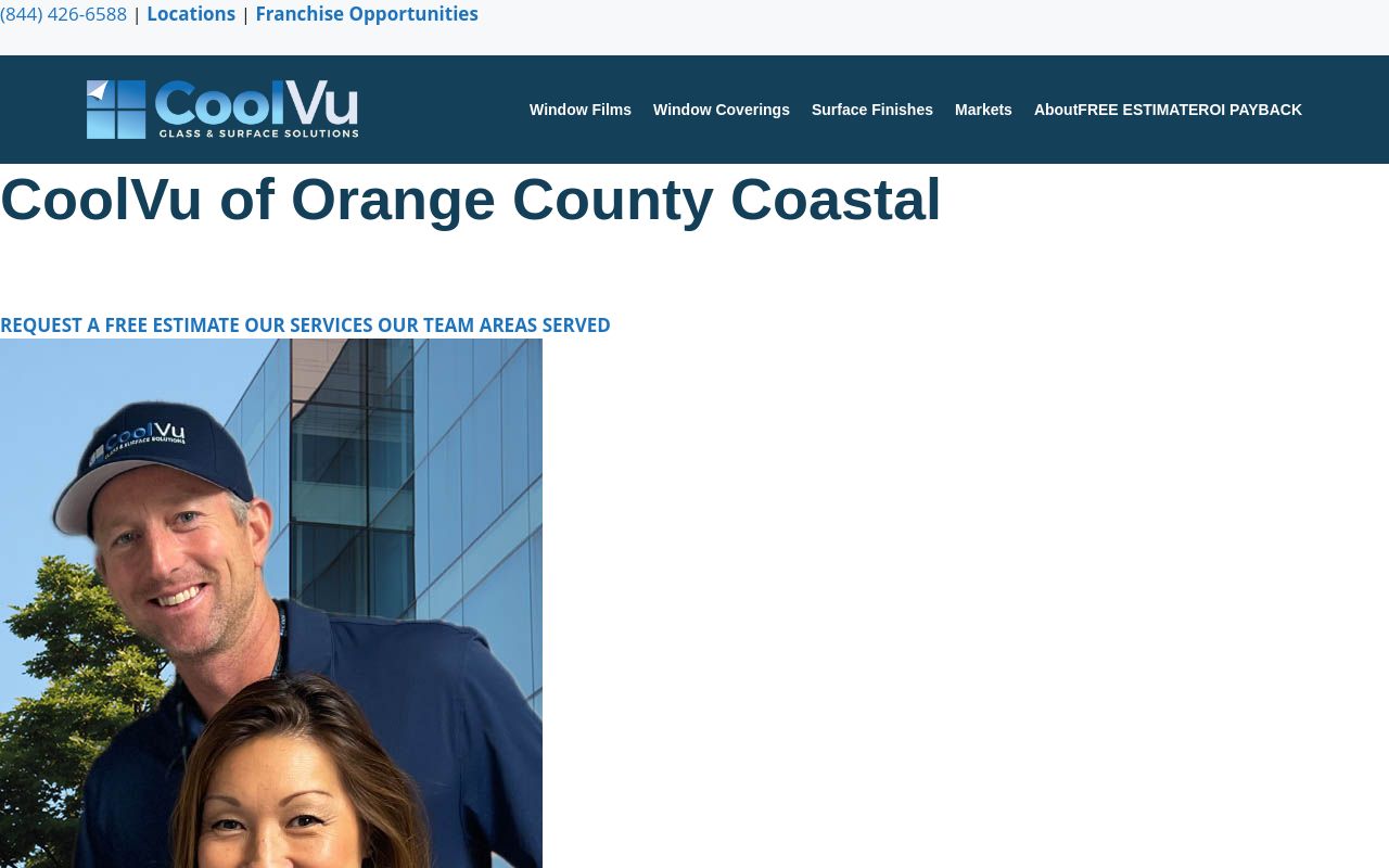 Homepage of CoolVu - Commercial & Home Window Tint's website