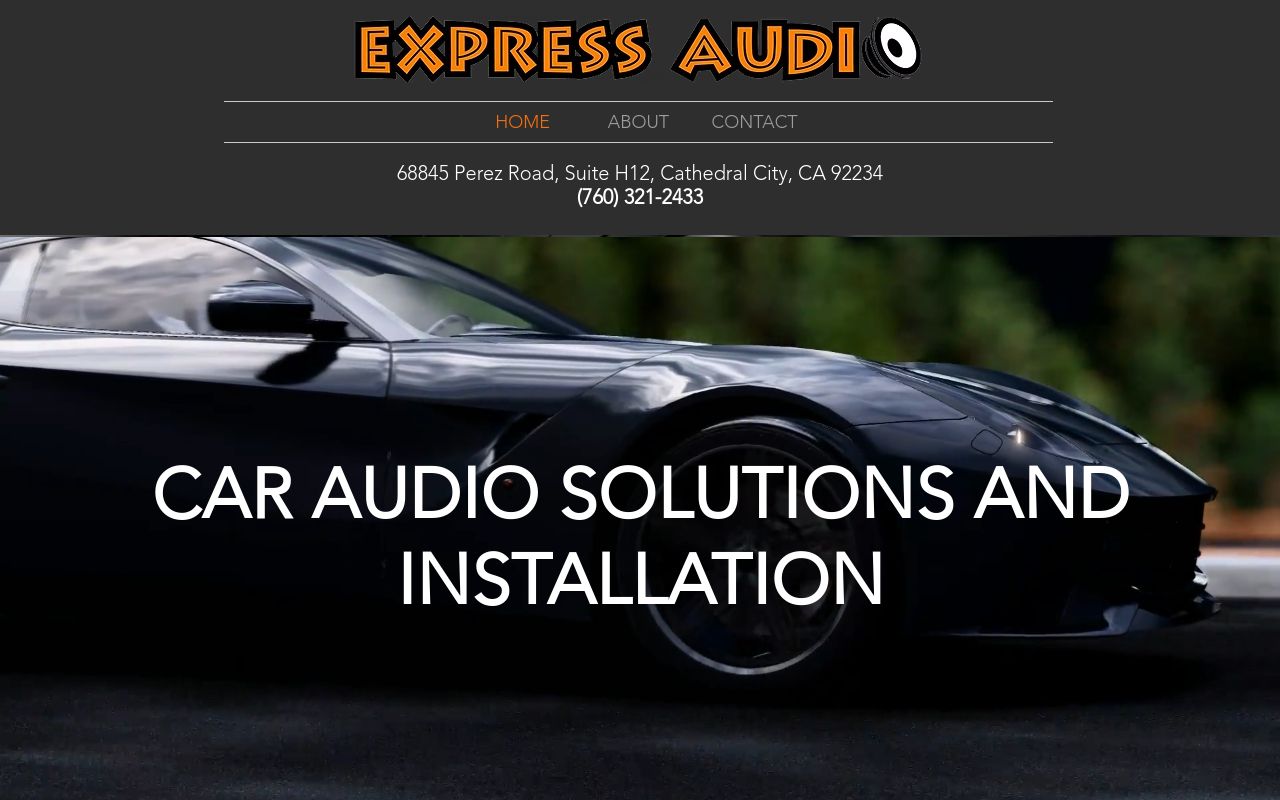 Homepage of Express Audio's website