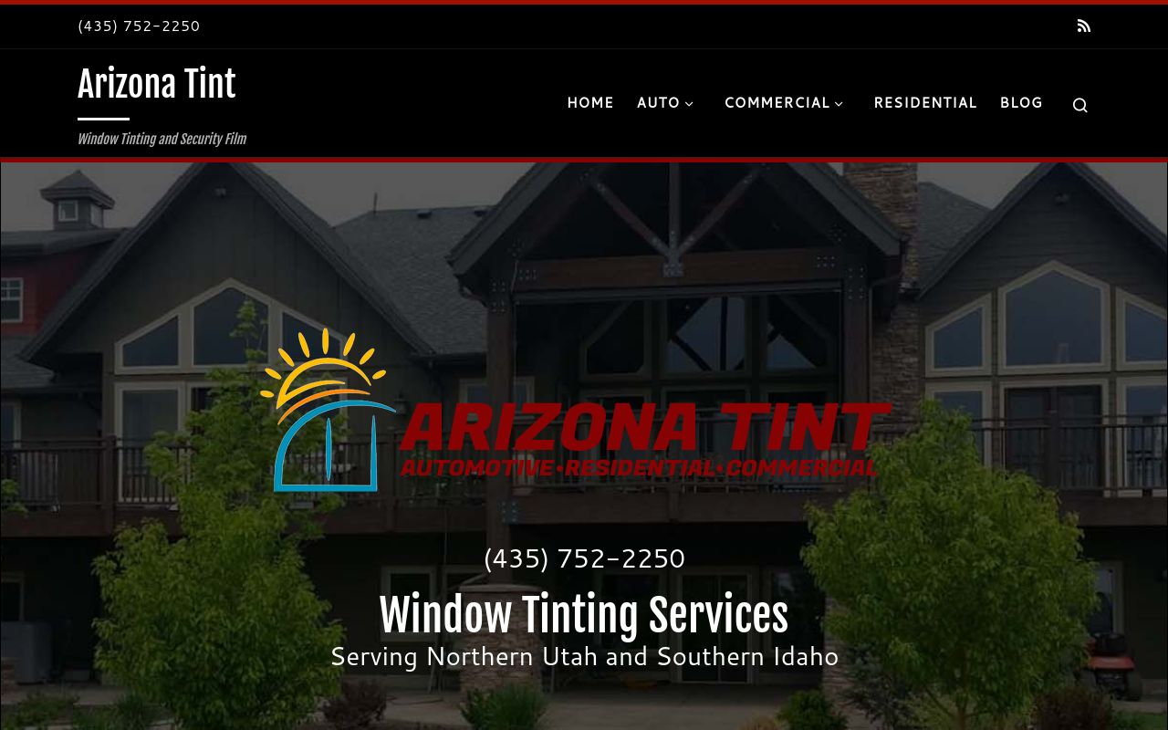 Homepage of Arizona Tint of Logan's website