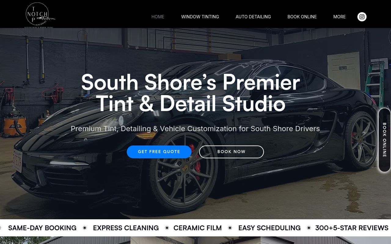 Homepage of Top Notch Auto Service's website