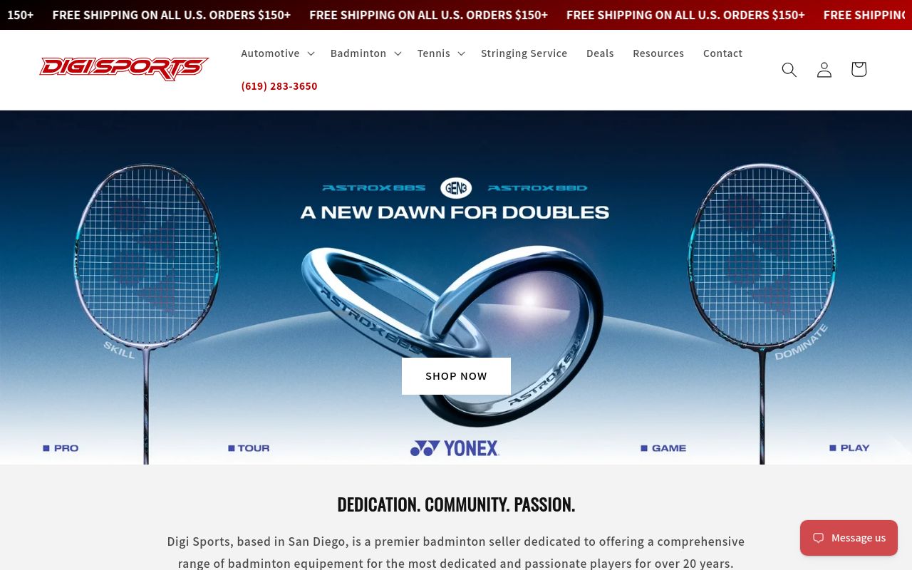 Homepage of Digi Sports's website