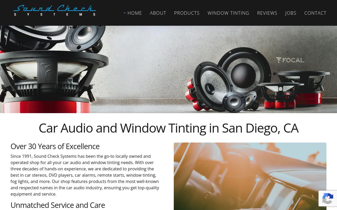 Homepage of Sound Check Systems (Car Audio, Window Tint, Vehicle Security, Vehicle Wrap)'s website