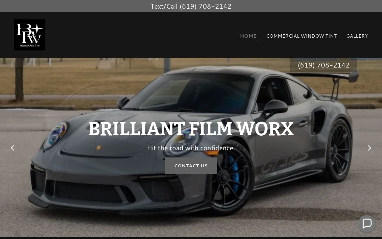 Homepage of Brilliant Film Worx's website