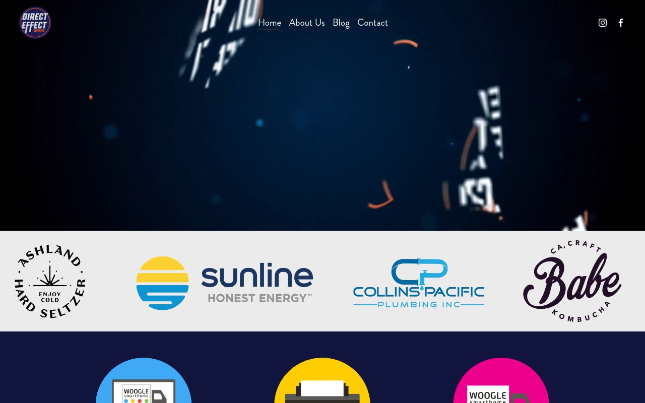 Homepage of Direct Effect Wraps's website