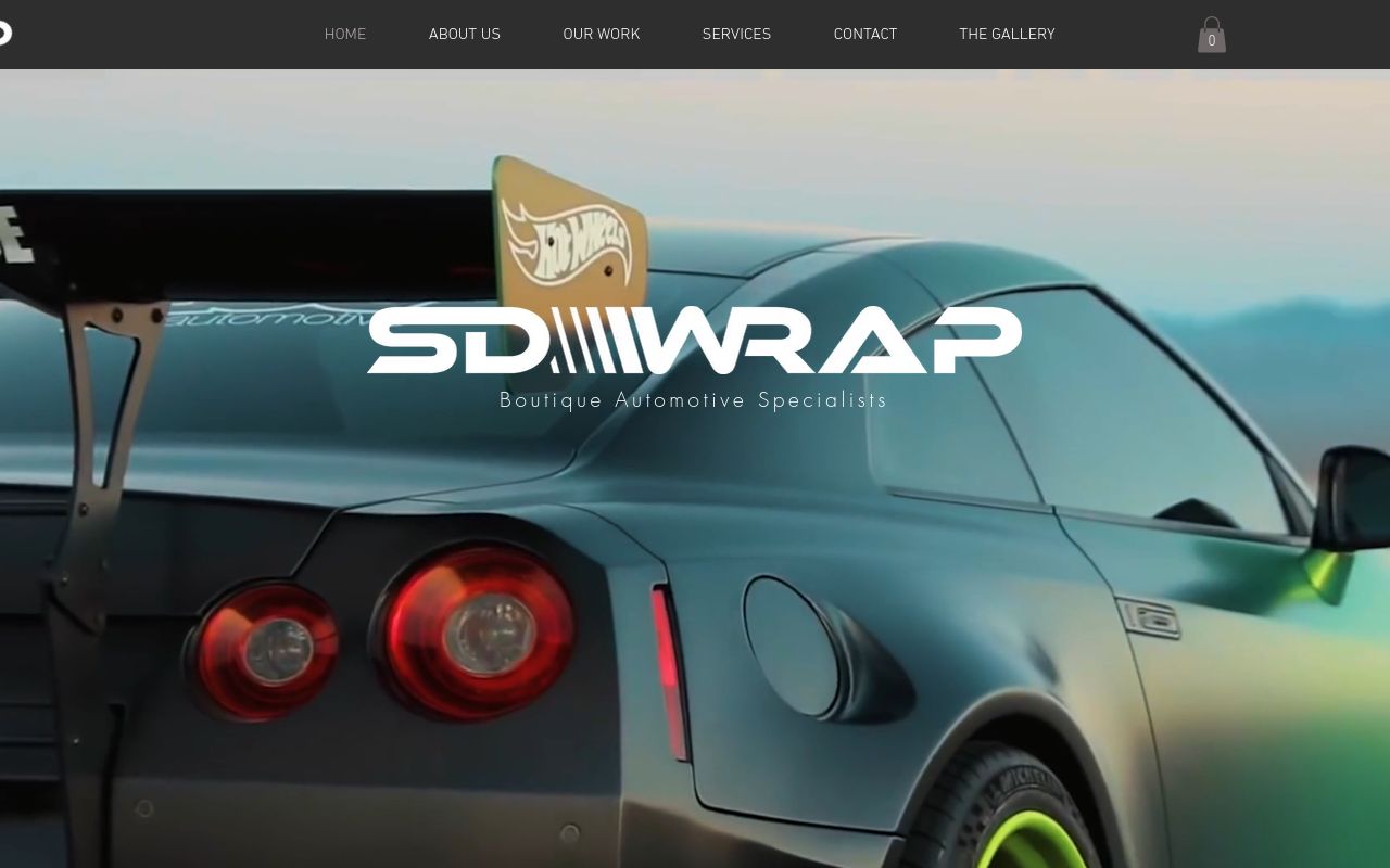 Homepage of SD Wrap's website