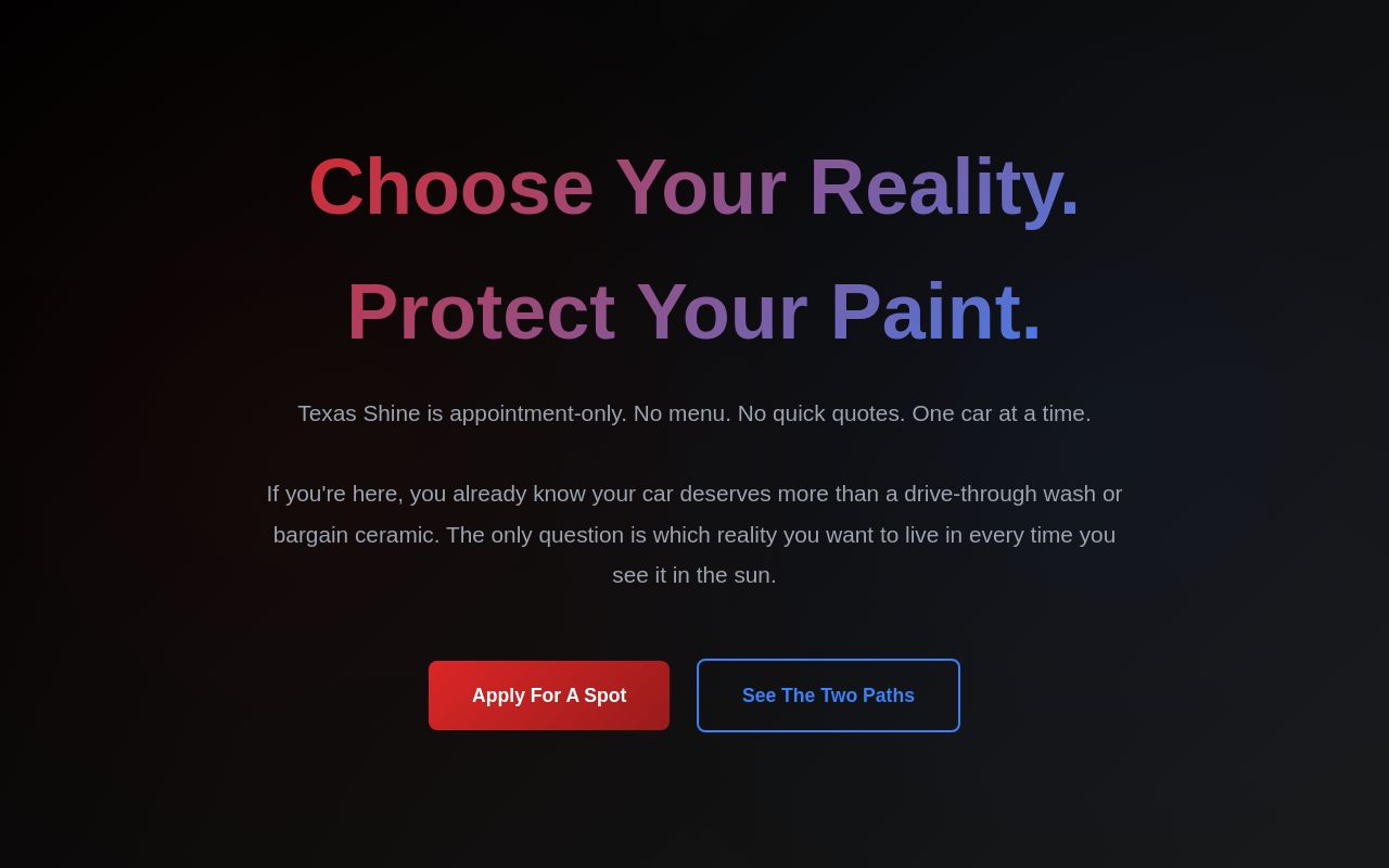 Homepage of Texas Shine - Coatings - Hail Repair - Protection Film's website