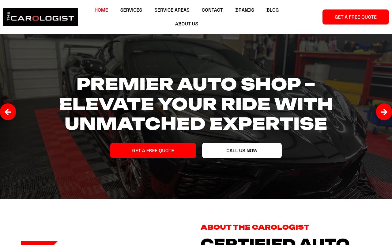 Homepage of The Carologist - XPEL Tint Paint Protection Film PPF & Ceramic Coatings's website