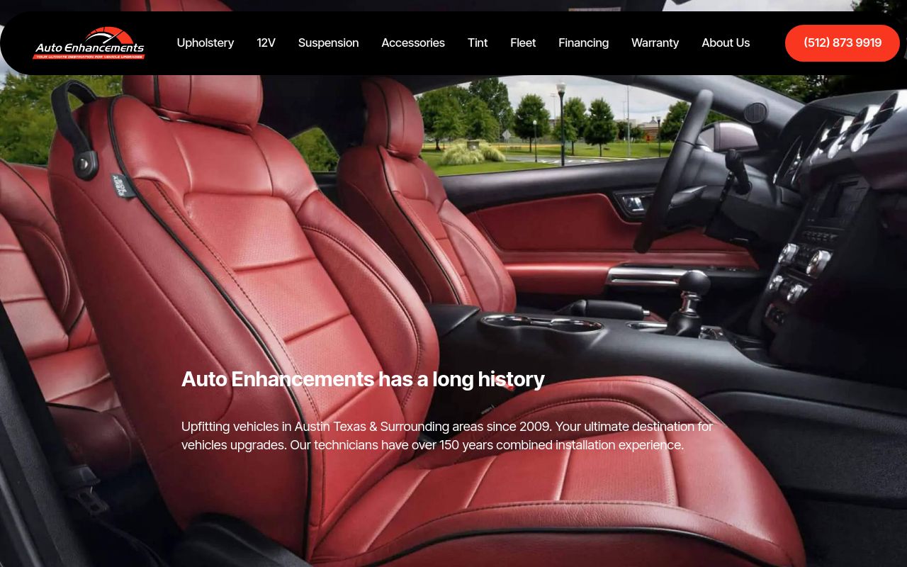 Homepage of Auto Enhancements's website