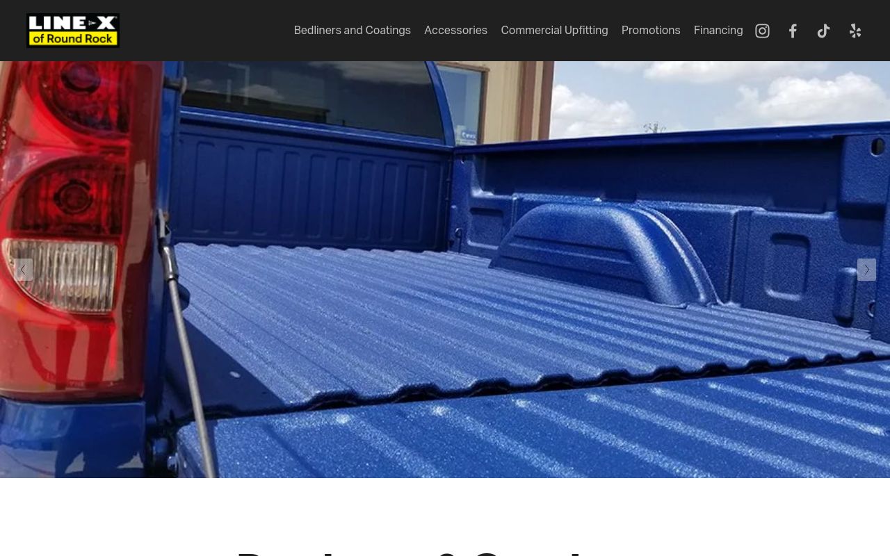 Homepage of LINE-X of Round Rock | Bedliners and Truck Accessories's website
