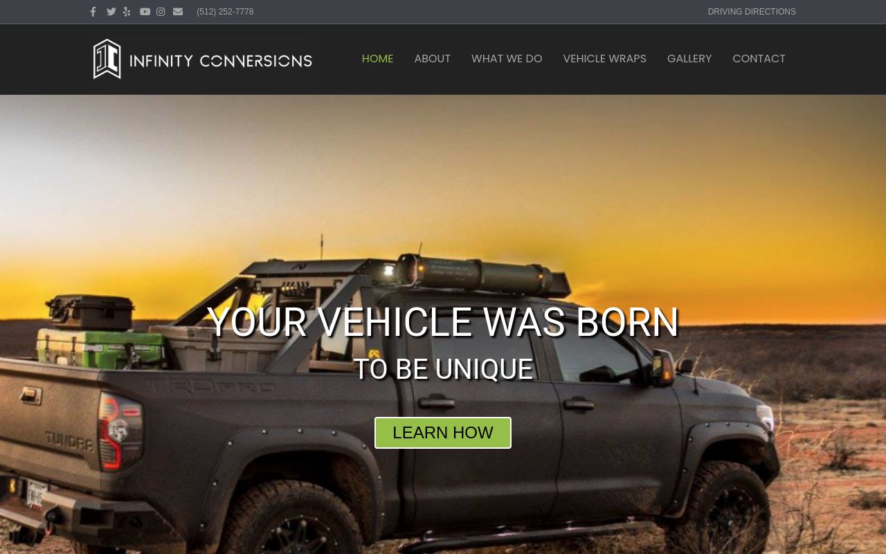Homepage of Infinity Conversions's website
